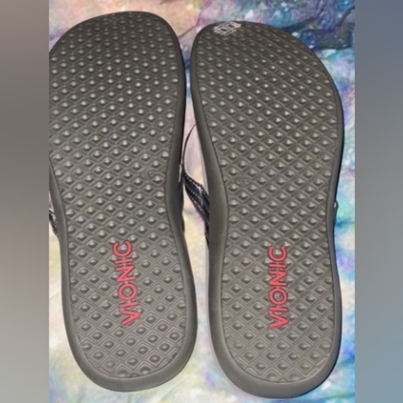 Vionic Tide Aloe Toe Post Sandal Pewter Leather - Picture 10 of 10